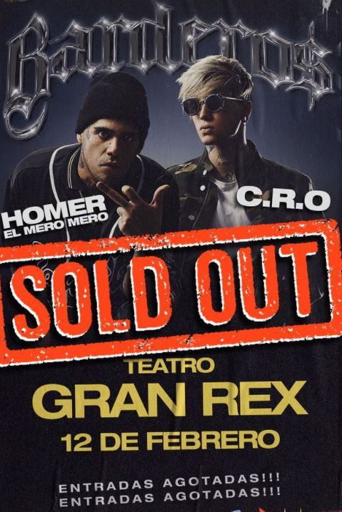 Se agotaron las entradas para ver a Bardero$ en el Gran Rex.