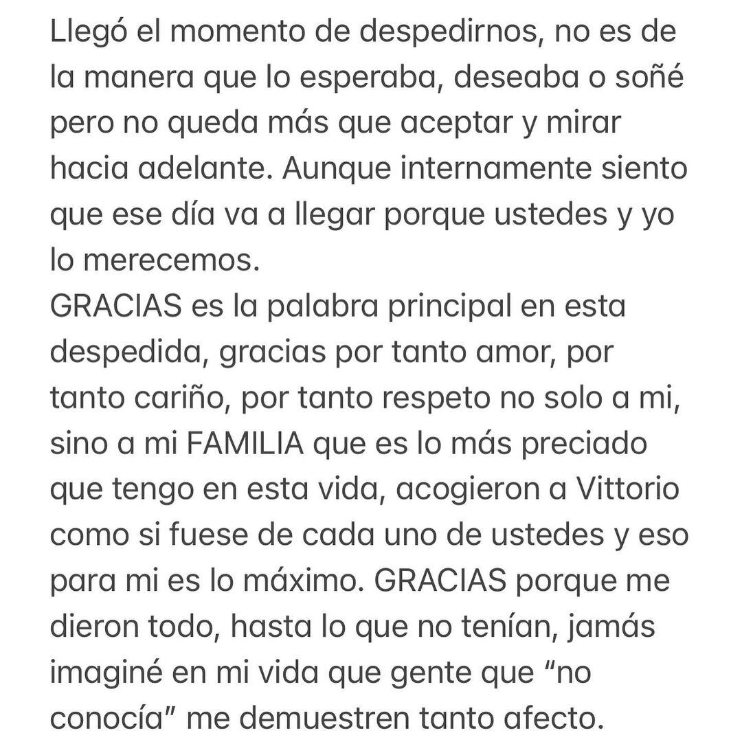 La carta de Pablo Vegetti para despedirse de Belgrano. (Captura).