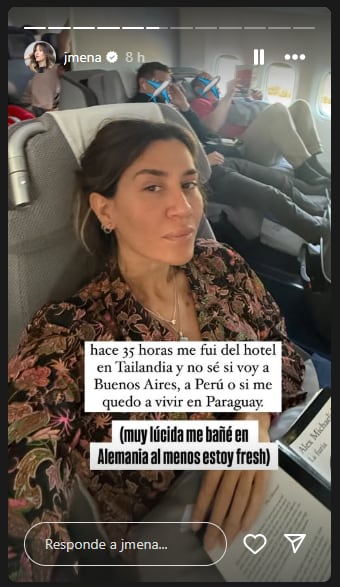 El drama de Jimena Barón en pleno vuelo de regreso de Tailandia