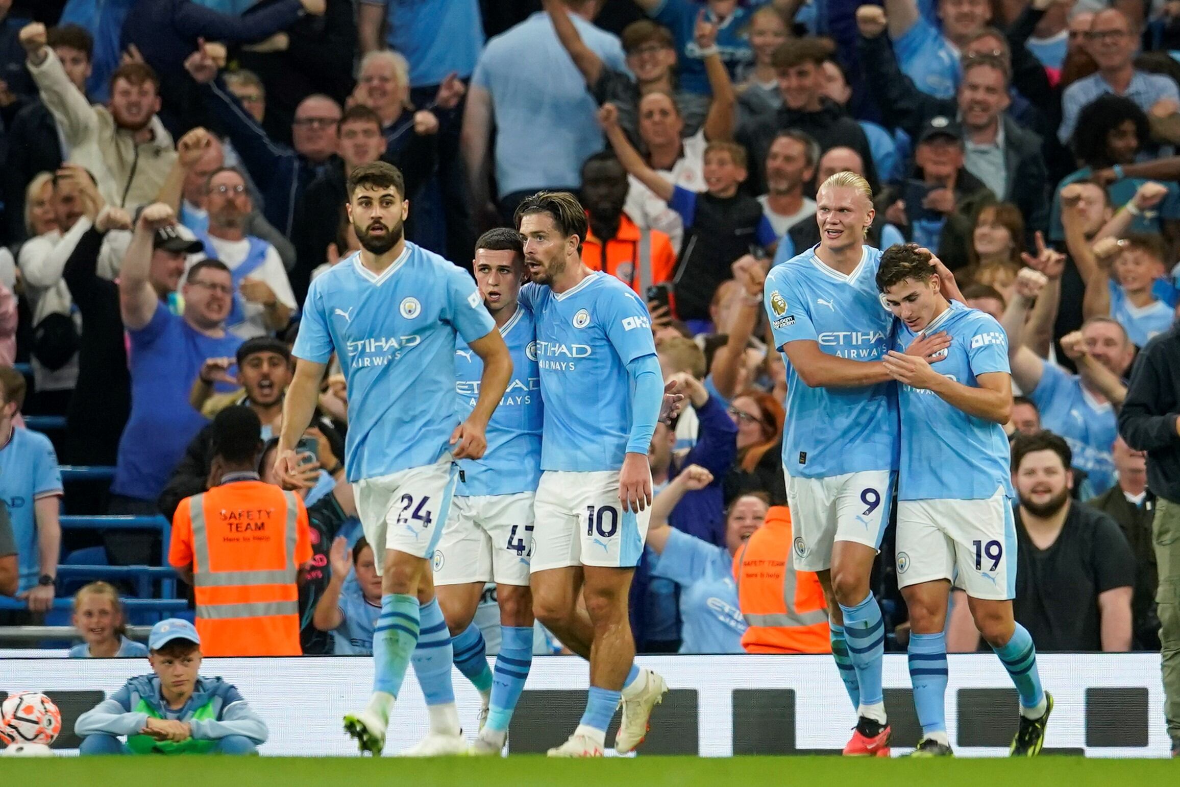 Julián Álvarez participó en un concurso del Manchester City. (AP).