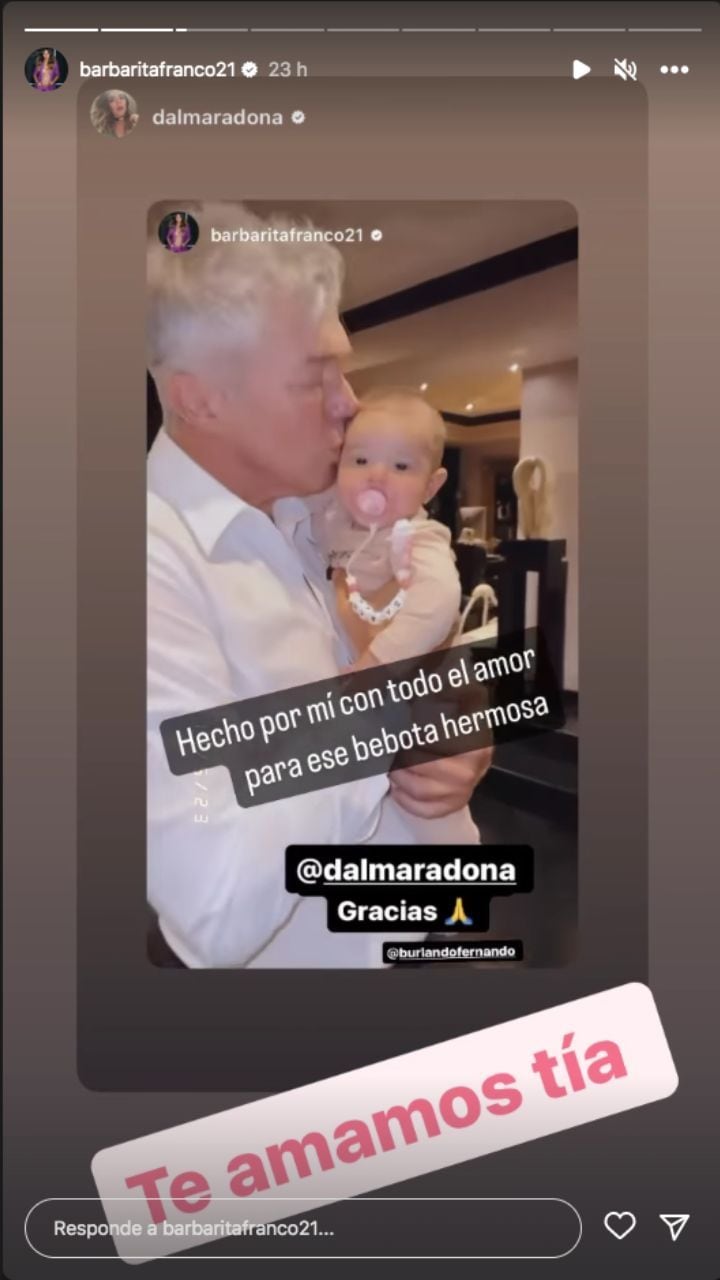 Dalma Maradona y Barby Franco mostraron en las redes el detalle.