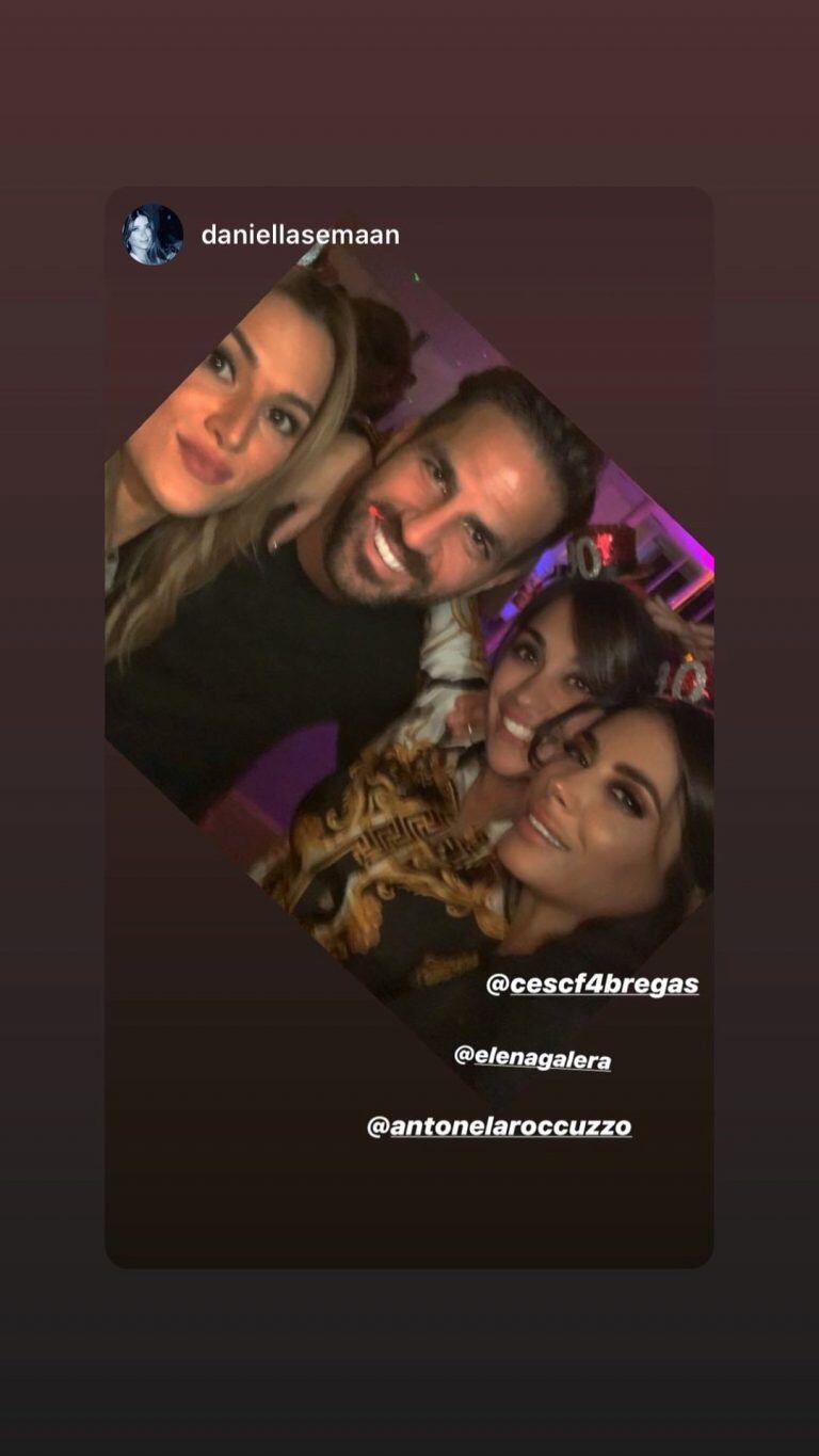 Cesc Fábregas y su esposa dijeron presente. (Instagram/antonelaroccuzzo)