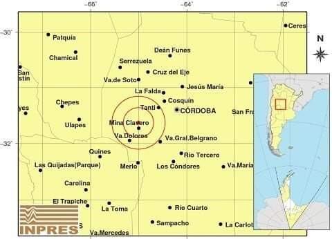 Sismo 3.1 se sintió en Carlos Paz, con epicentro en Mina Clavero.