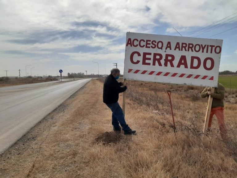 Corte del ingreso desde el Sector Sur a Arroyito