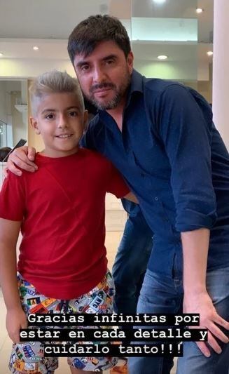 Benjamín Agüero se tiñó el pelo igual que su papá