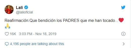 El irónico comentario de Lali Espósito en referencia a Tini Stoessel (Foto: Captura Twitter)