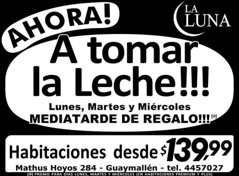 Publicidades del hotel La Luna en Mendoza.