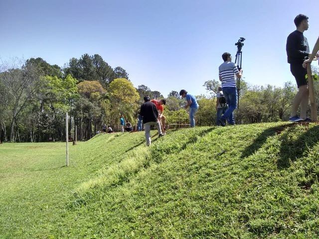 Estudiantes universitarios de la UNaM plantaron arboles en el Complejo Salto Berrondo de Oberá.