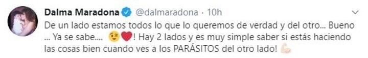 El tweet de Dalma Maradona (Twitter)