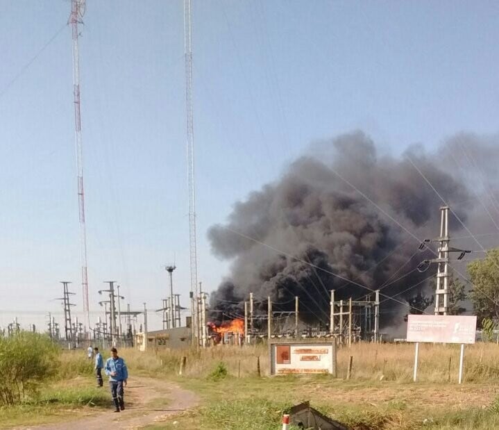 Incendio en la estación transformadora Arrufó.