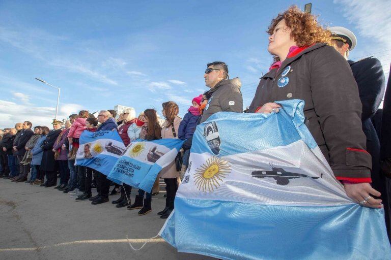 Recordatorio a los 44 tripulantes del ARA San Juan en Ushuaia.