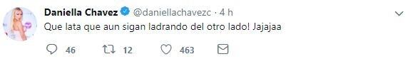 Daniella Chávez tiró un par de tuits que enfureció a miles de argentinos (Fotos: Twitter)