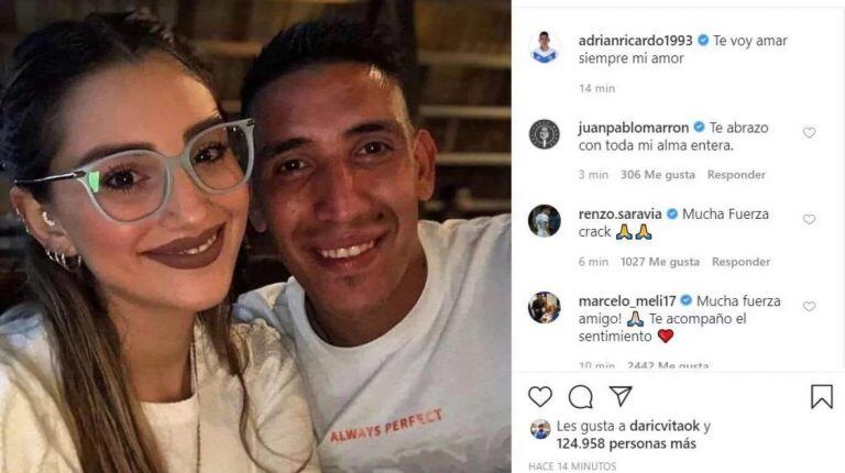 El posteo de Ricardo Centurión para Melody Pasini (Instagram)