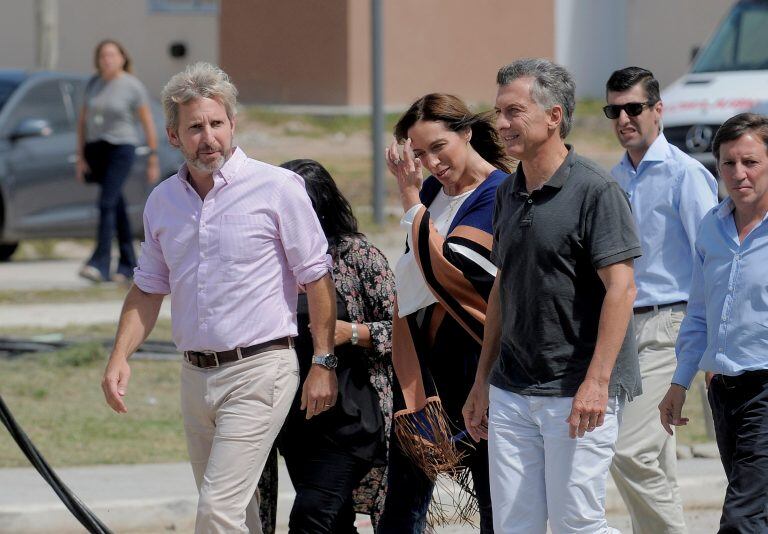 DYN605, BUENOS AIRES 11/03/2017, EL PRESIDENTE DE LA NACION, MAURICIO MACRI, DURANTE EL ACTO DE RELANZAMIENTO DEL PROGRAMA PROCREAR JUNTO A LA GOBERNADORA DE LA PROVINCIA DE BUENOS AIRES, MARIA EUGENIA VIDAL Y EL MINISTRO DEL INTERIOR ROGELIO FRIGERIO, EN