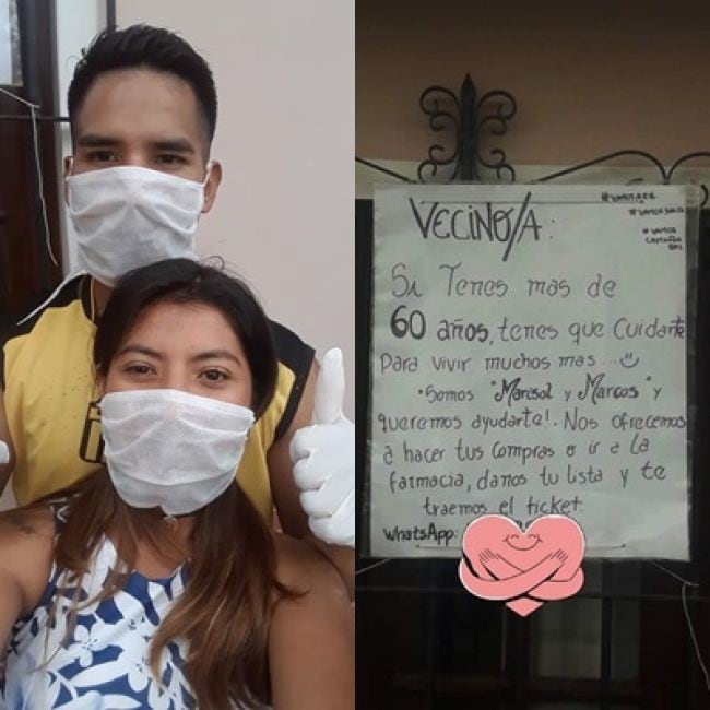 Una pareja ayuda a sus vecinos mayores de edad (Profesional FM)