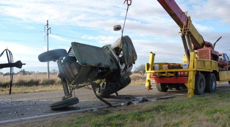 Vuelco del tractor en la Ruta 188 (Infotec)