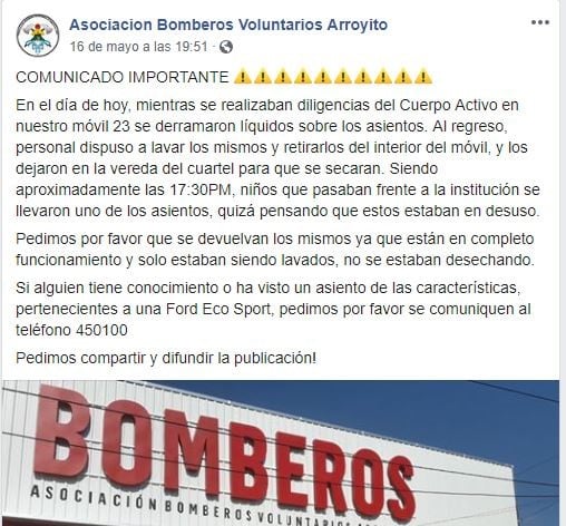 Pedido de Bomberos Voluntarios