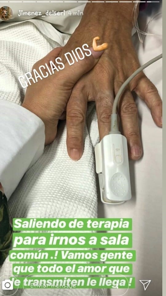 La foto de Lorena Jiménez sobre su papá Carlitos La Mona Jiménez.