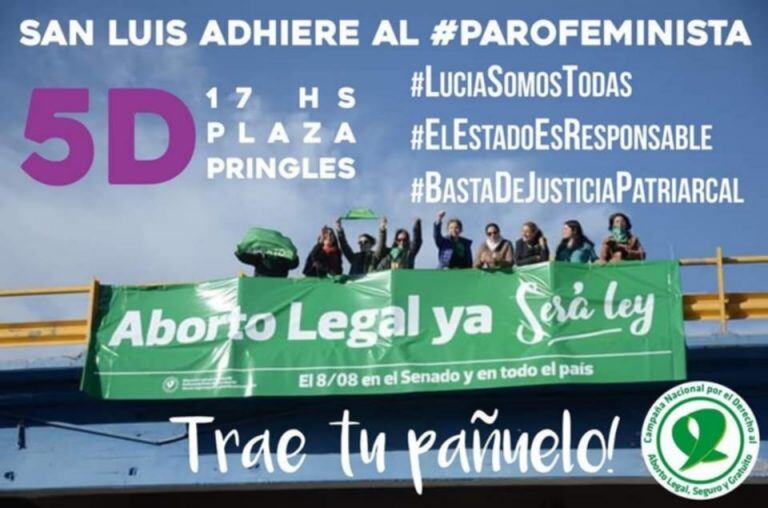 Paro feminista en San Luis.