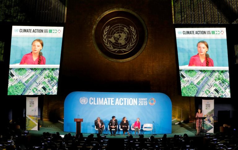 Greta Thunberg habla en la sede de la ONU en Nueva York. (Foto:REUTERS/Lucas Jackson)