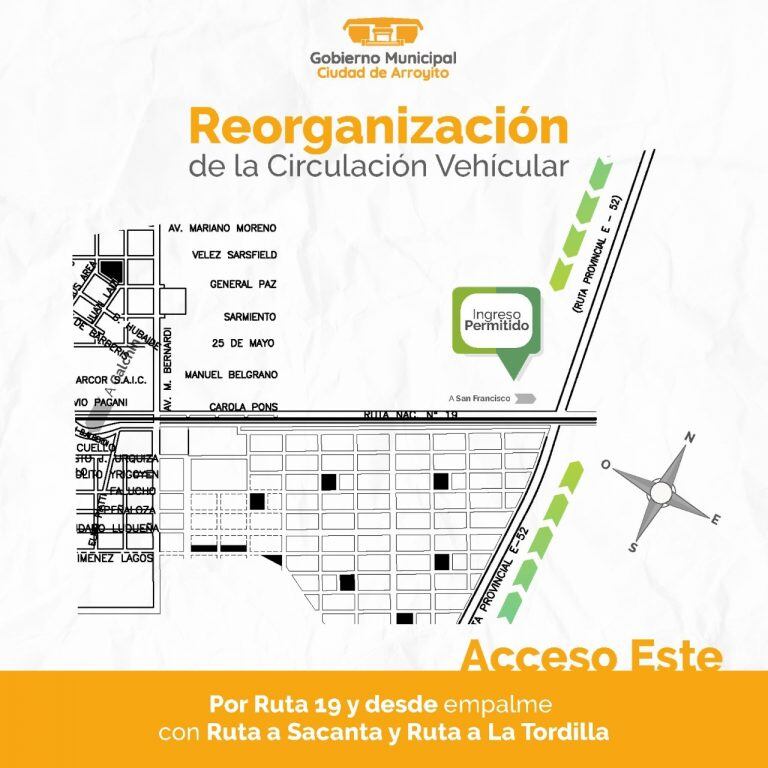 Reorganizacion vehicular en Arroyito