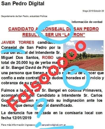 Fake news de cara a las elecciones en Misiones