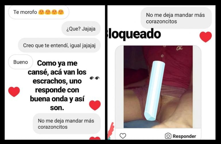 Las capturas de pantalla donde se ven los mensajes intercambiados. (Noelia Odriozola)