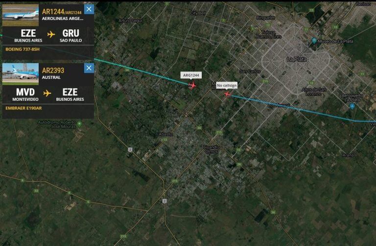 Dos aviones casi colisionan (Foto:Twitter Aviones en Ezeiza)