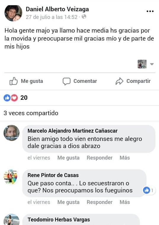 Mensaje del marido de Majo, tras su aparición.