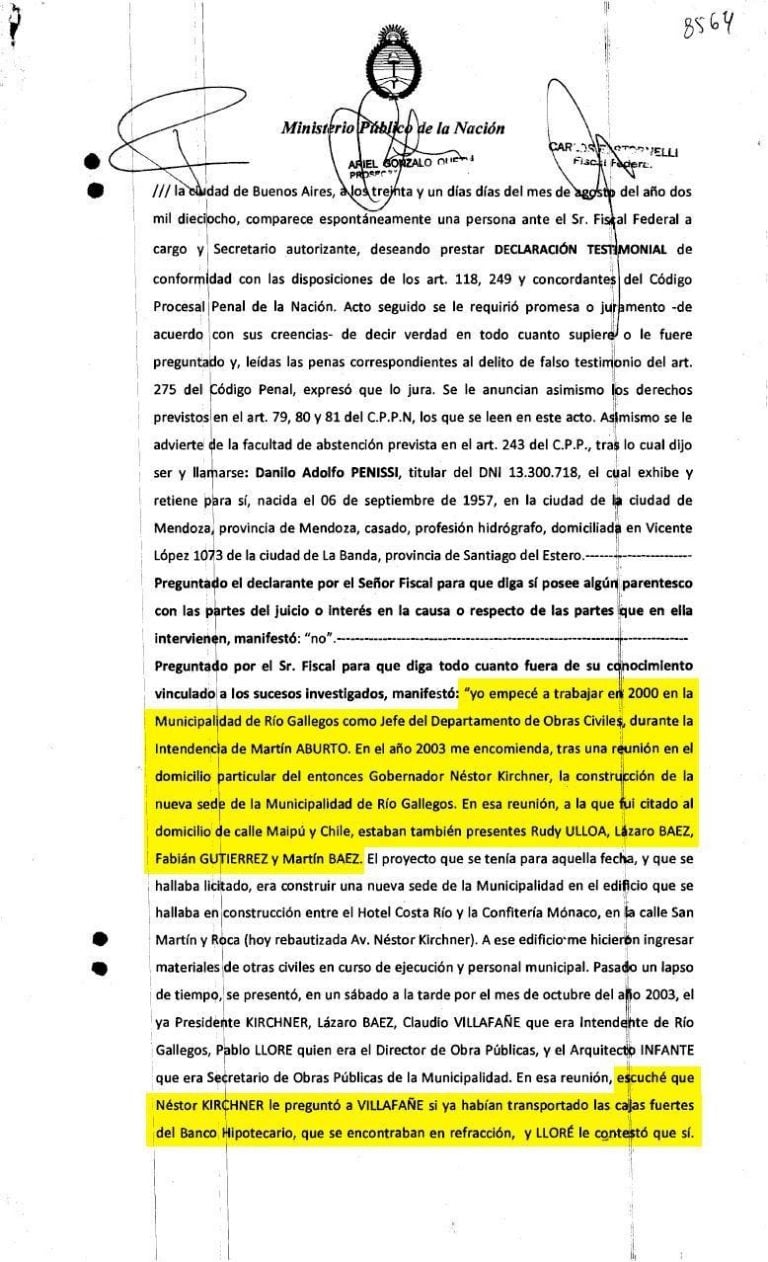 "Cristina también los trasladó", dijo el testigo que denunció bolsos con plata en el mausoleo de Kirchner.