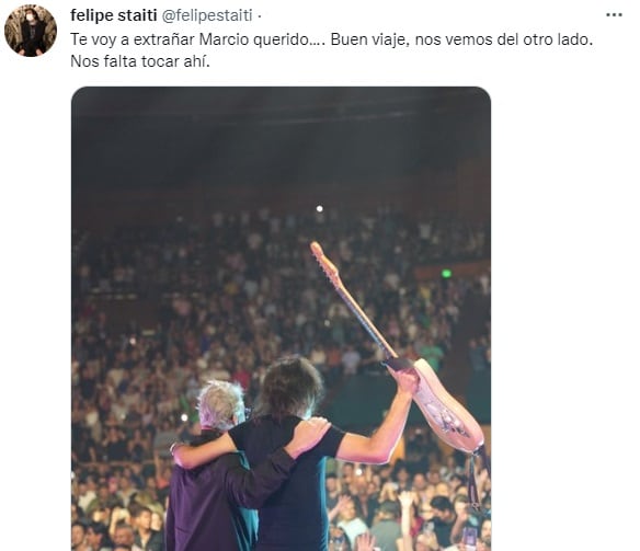 Felipe Staiti y su posteo en las redes sociales