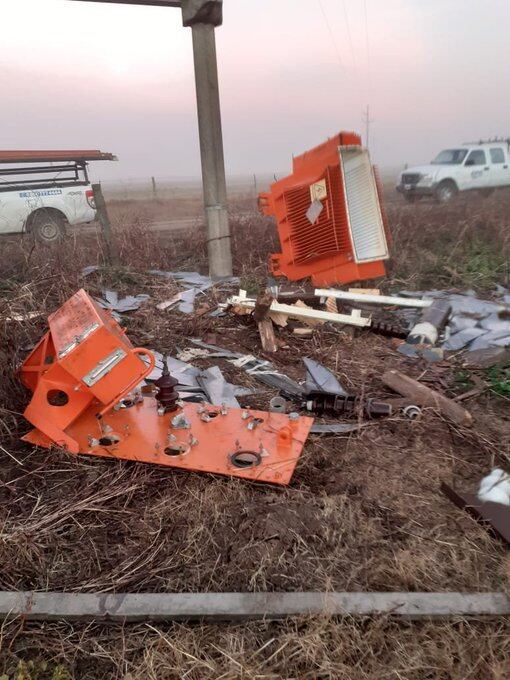 Vandalismo en una zona rural de Pujato (Twitter Epe oficial)