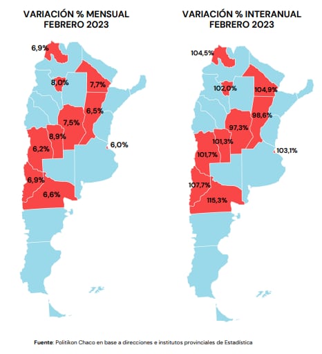 En seis provincias, la inflación de febrero fue superior a la nacional