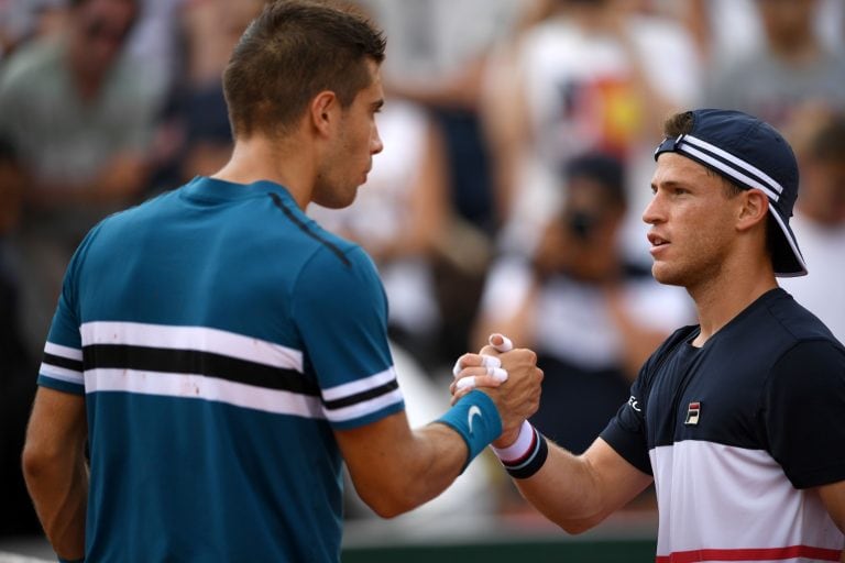 El saludo de Diego Schwartzman con Borna Coric