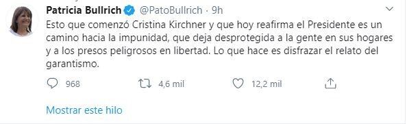 Patricia Bullrich. (Twitter)