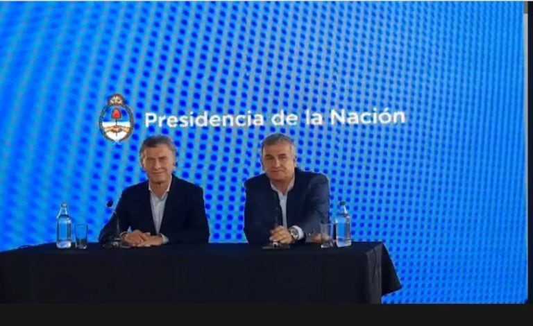 Mauricio Macri y Gerardo Morales en conferencia de prensa