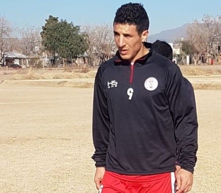 Iván Agudiak en la primera práctica junto al plantel de Huracán Las Heras.