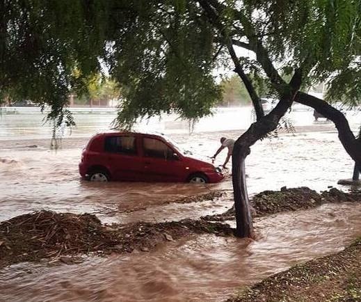 Tormenta de piedra en Mendoza.