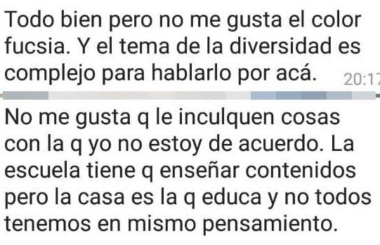 Posturas y respuestas por medio del grupo en las redes por parte de los padres.