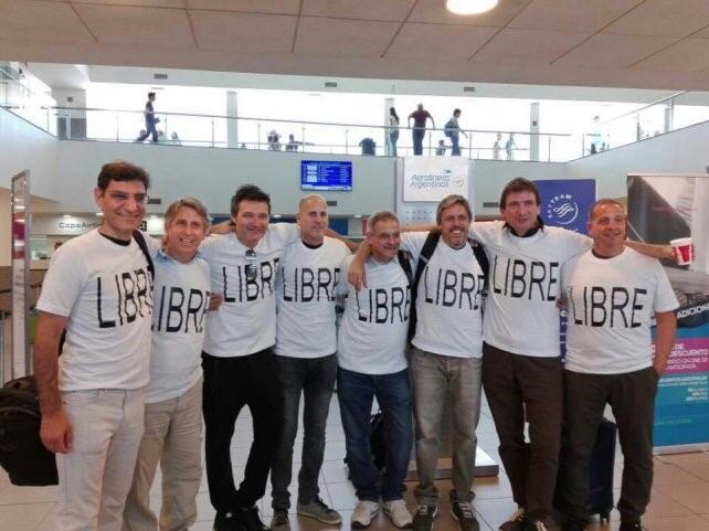 La última foto de los rosarinos antes de viajar a Estados Unidos.