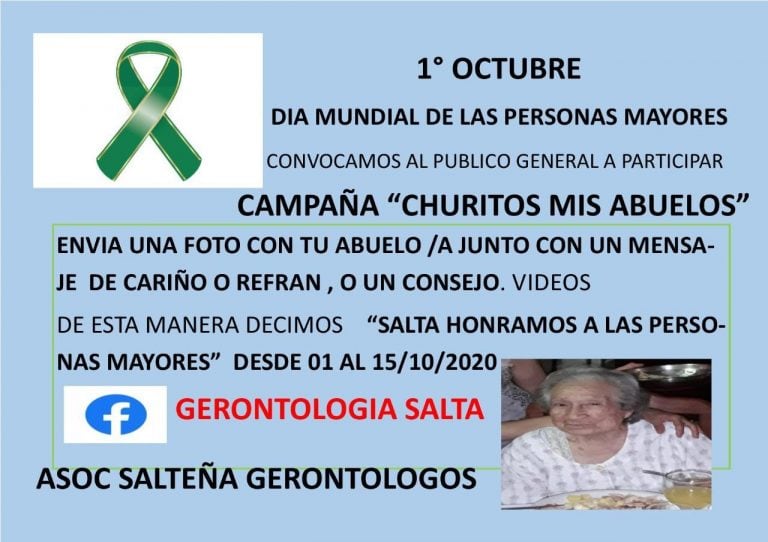 En el día mundial de las personas mayores, invitan a enviar mensajes de amor a los abuelitos (Informate Salta)