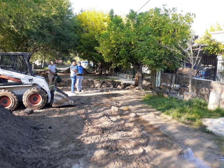 Obras en la costanera de Brochero