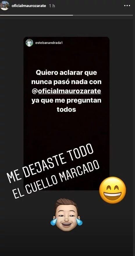 La respuesta de Mauro Zárate. Crédito: Captura Instagram.