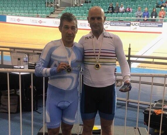 Diego Rozié  durante el Mundial de Ciclismo en Manchester.. (Twitter)