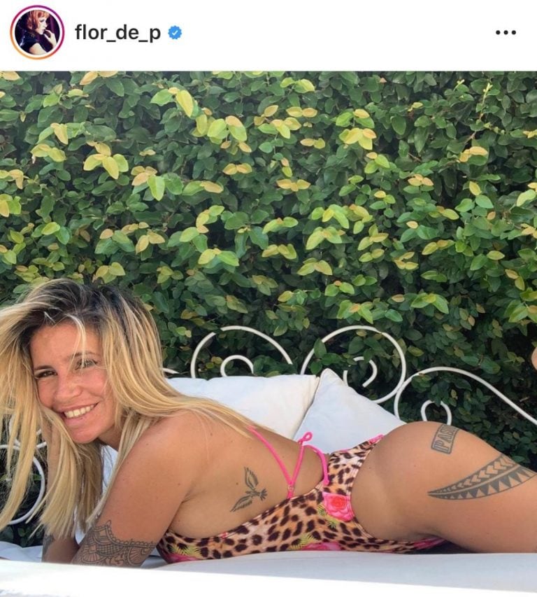 Florencia Peña incendió Instagram con sensuales postales en malla animal print desde su jardín. Instagram/flor_de_p