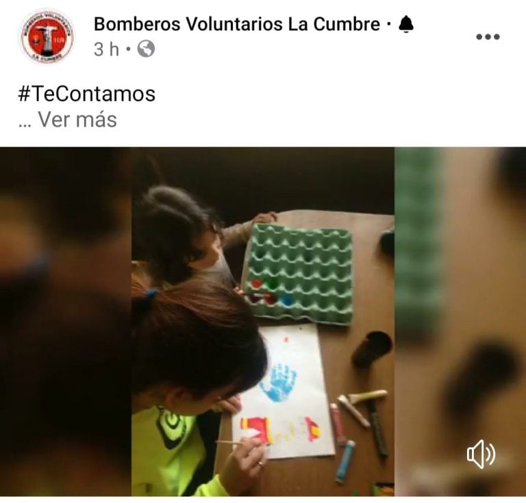 Video compartido en Facebook por los Bomberos Voluntarios de La Cumbre.