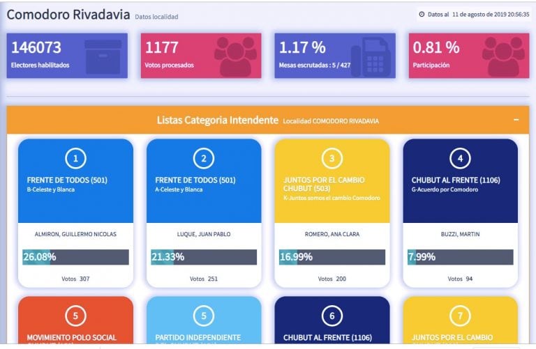 Captura de pantalla del Trubunal Electoral