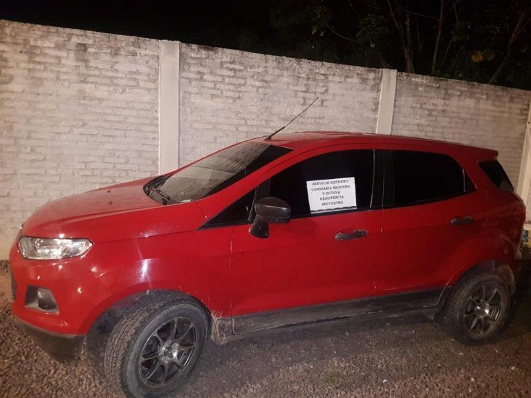 El vehiculo en el cual fue atrapado el cabecilla de la banda.