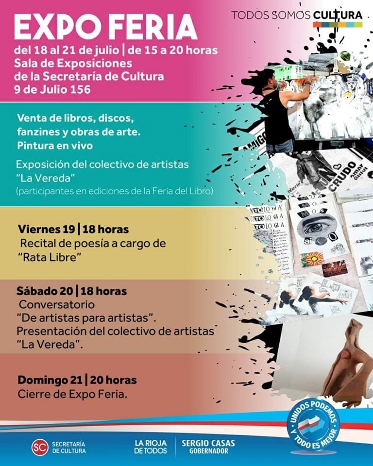 La grilla de actividades incluye la venta de libros, discos, fanzines y obras de arte; pintura en vivo y exposición