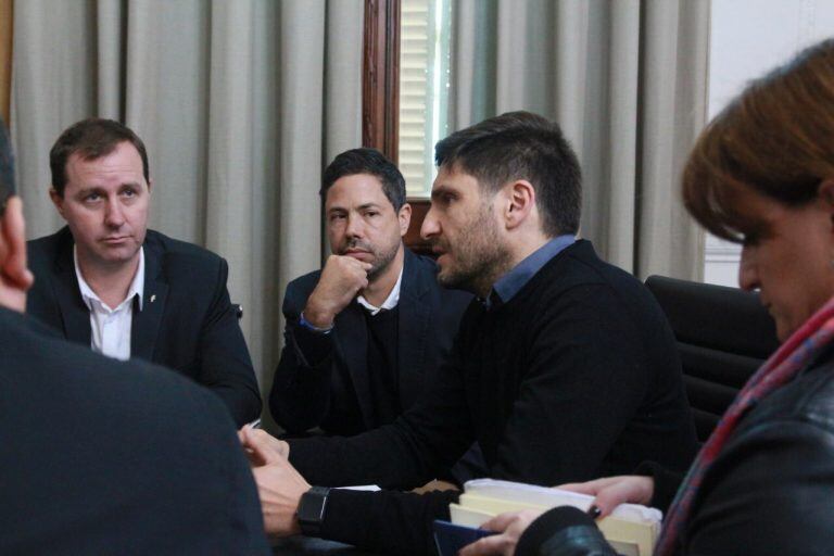 Maximiliano Pullaro durante la reunión por el operativo del clásico rosarino. (@maxipullaro)